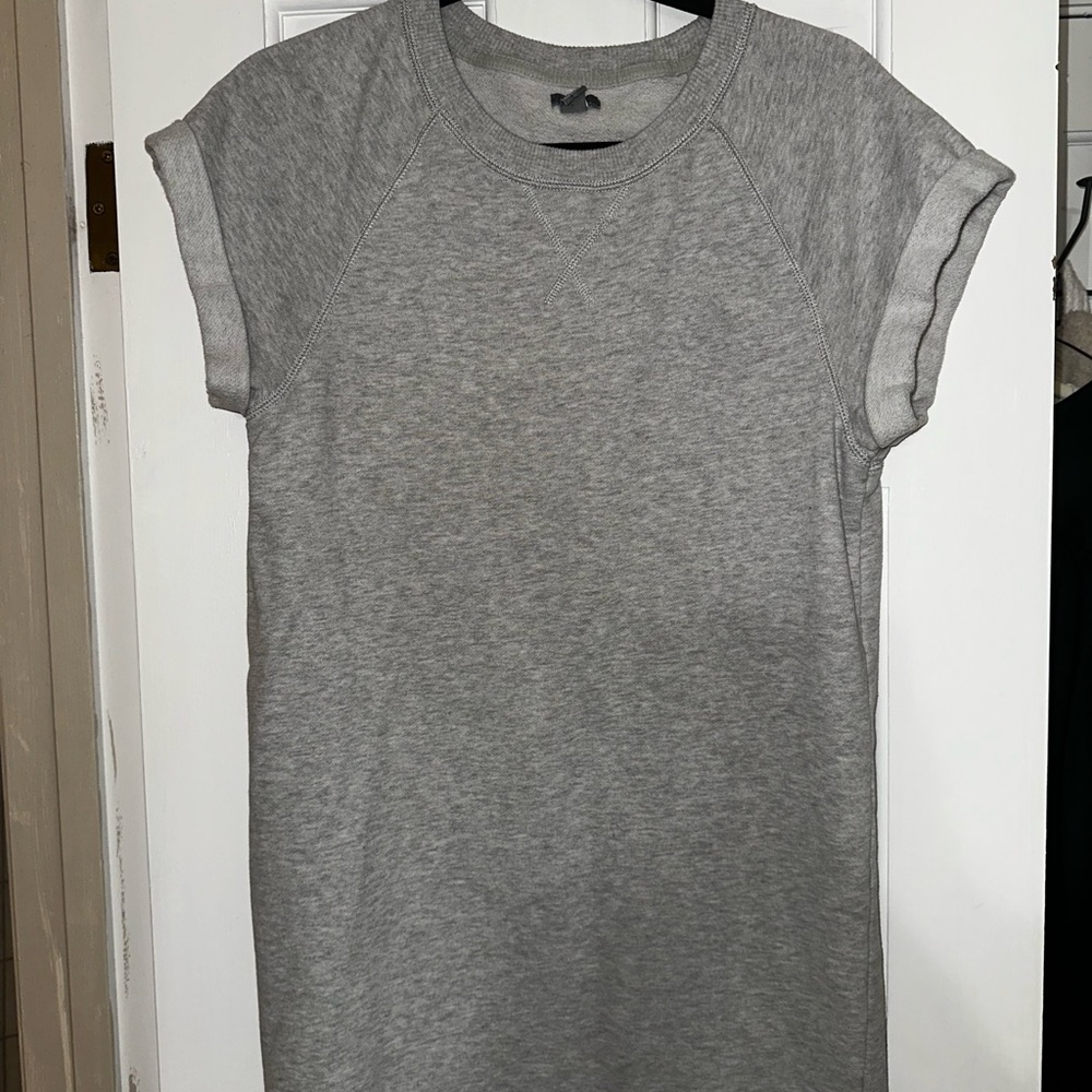 Aerie Gray Short Sleeve Sweatshirt Dress